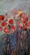Fleurs rouges dans la brume L40 x H70
