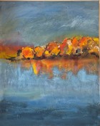 Reflets dorés sur l''étang L52 x H80